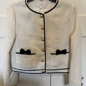 TCEC Ivory Lined Blazer with Black Trim and Gold Buttons